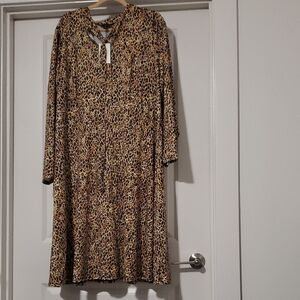 Eloquii Animal Print Long Sleeve Dress